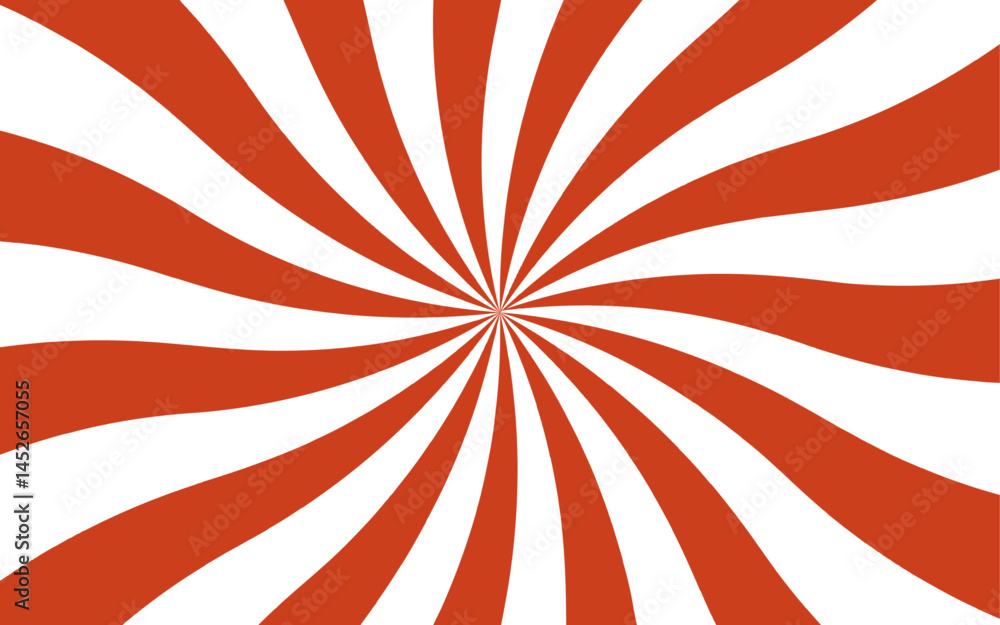 Leinwandbilder abstract dynamic radial burst pattern with alternating red and white spiraling rays. vintage and eye