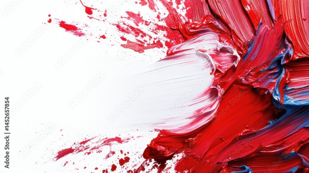 Poster dynamic paint stroke abstract background with blank white center for mockup, wallpaper ai generated 