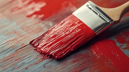 Fototapeta premium Red paint application A painterly masterpiece