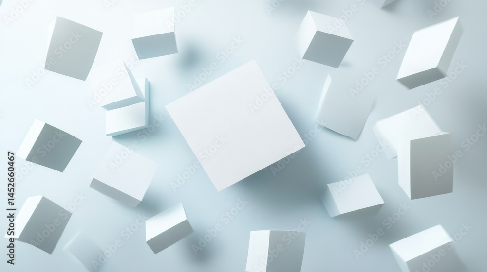 Aufkleber floating geometric shapes in a minimalist abstract style background wallpaper ai generated image