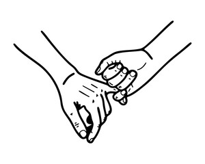 Fototapeta premium Fingers Crossed Hand Gesture Vector Illustration for Good Luck and Hope Concepts in Minimalist Black and White Design Style