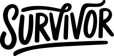 Bold Black Survivor Text Graphic