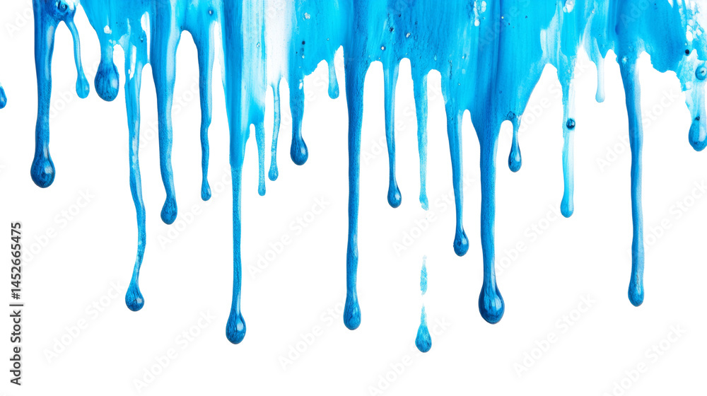 Aufkleber Captivating blue paint drips, creating a dynamic and visually striking abstract pattern