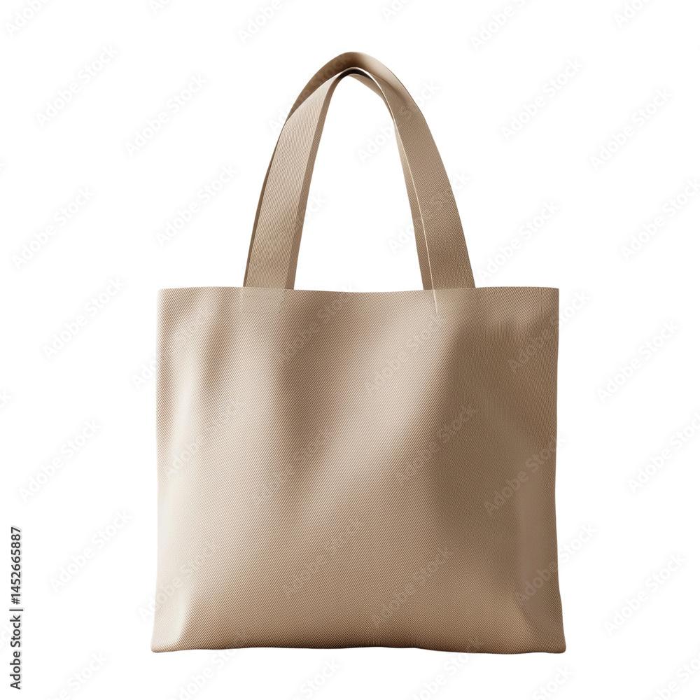 Poster neutral-toned reusable tote bag with an isolated backdrop creating a clean aesthetic for design plac