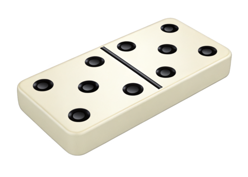 Domino isolated on a transparent background.