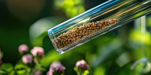 A modern seed bank in motion, carried within a glass tube