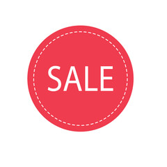 Red SALE Badge Icon – Round Discount Label for Promotions and Marketing