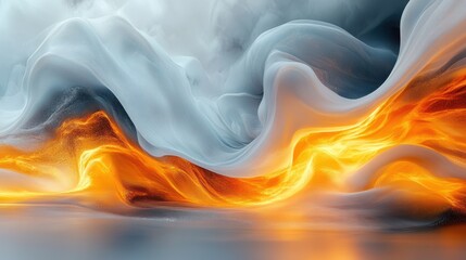 Fototapeta premium Abstract swirling flames and smoke, ethereal landscape