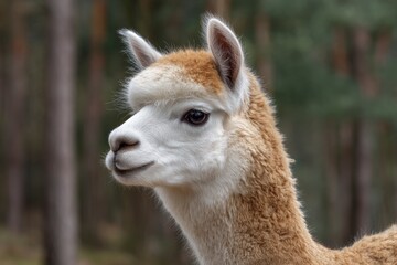 Obraz premium Alpaca Portrait in Forest