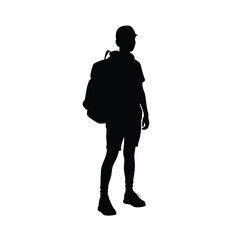 silhouette of a schoolboy  Vector illustration of a  silhouette on white background 