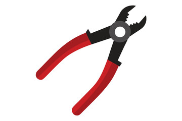 Obraz premium Vector illustration of combination pliers with red handles and black grips
