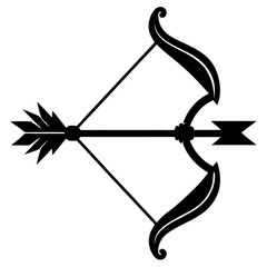 Bow and  Arrow icon silhouette vector illustration