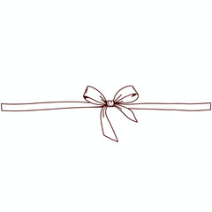 Simple maroon ribbon bow illustration, for gift wrapping design