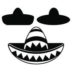 Cinco de Mayo Silhouette Icon – Mexican Festival Symbol for Celebration and Culture Design