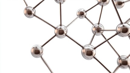 A close-up view of a molecular structure showcasing interconnected atoms and bonds, illustrating scientific concepts.