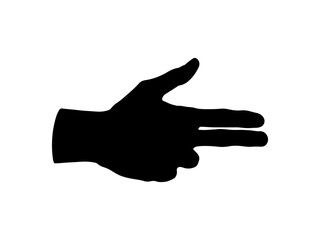 Man hand gun shape silhouette vector flat illustration design.