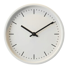 Wall clock showing 10:10 with black frame and white face
