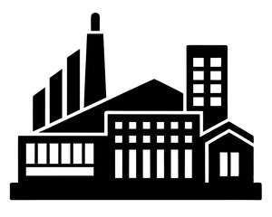 Obraz premium Factory icon silhouette vector illustration