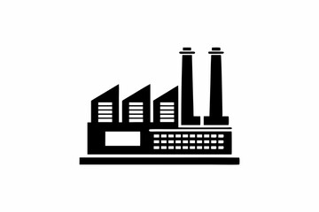 Fototapeta premium Factory icon silhouette vector illustration