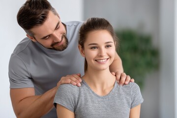 Fototapeta premium Woman Receiving Massage From Man