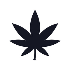 Cannabis Leaf Vector Illustration – Marijuana Plant Silhouette, Medical Hemp Icon Design