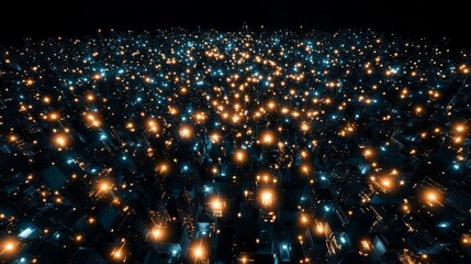 A mesmerizing digital landscape filled with sparkling lights that create a stunning visual experience.