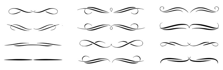 Elegant decorative divider line and swirl design elements