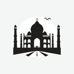 silhouette of tajmahal