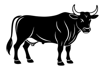 black silhouette of a bull