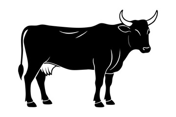 black silhouette of a bull