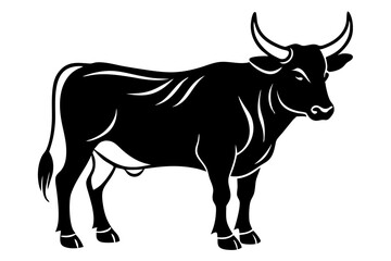 black silhouette of a bull