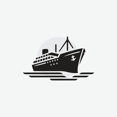 Naklejka premium silhouette of ship