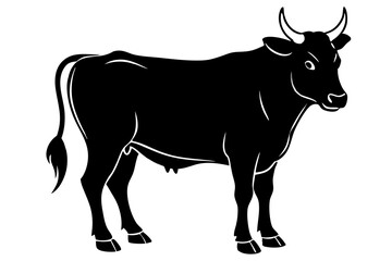 black silhouette of a bull
