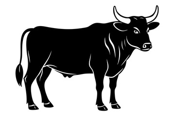 black silhouette of a bull