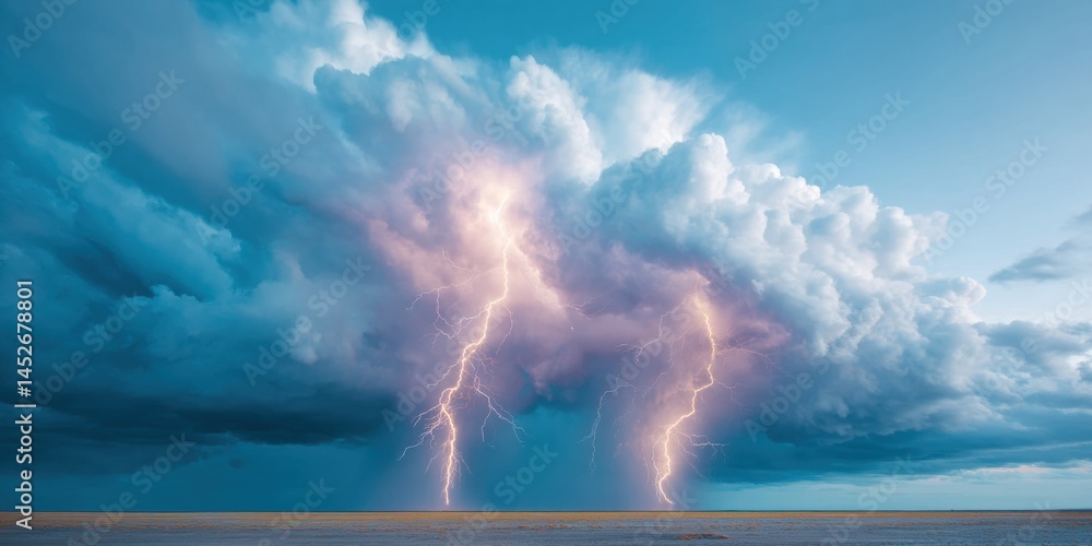 Fototapete climate crisis visualization epic thunderstorm dynamics capturing atmospheric instability and extrem