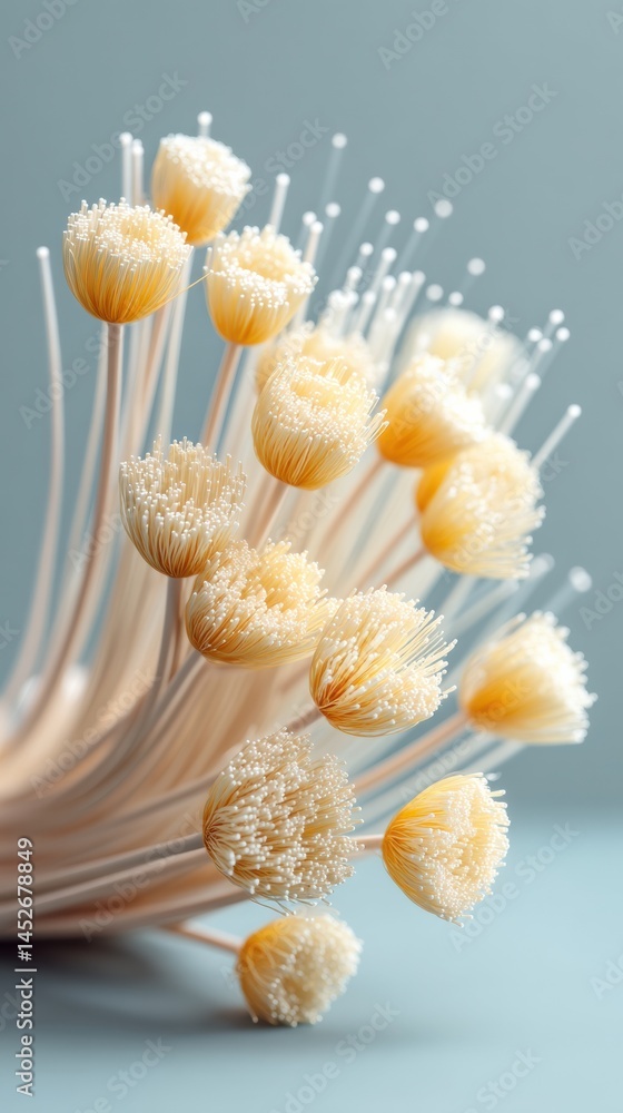 Poster ethereal botanical macro delicate organic dandelion seed cluster exploring soft translucent textures