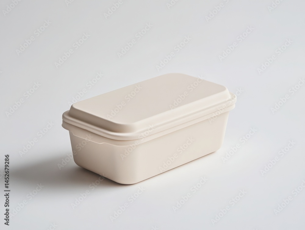 Poster a rectangular container with a lid on a white surface studio shot