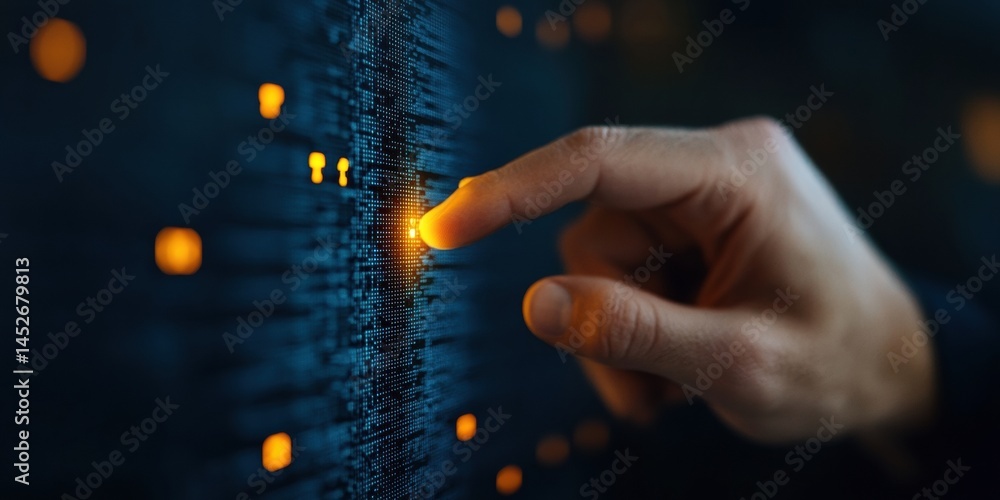 Poster Quantum AI Cybersecurity Next-Gen Digital Protection Visualization with Immersive Touchscreen Interface - Cutting-Edge Tech Innovation for Enterprise Data Resilience