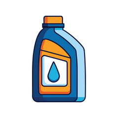 Motor oil bottle vector illustration, plastic lubricant container for engine maintenance, automotive fluid packaging