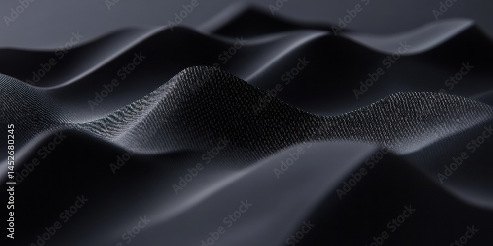 Poster Sleek Dark Wave Topography Immersive Digital Terrain Visualization for Advanced Geospatial Analytics and Future-Forward Tech Mapping Innovations