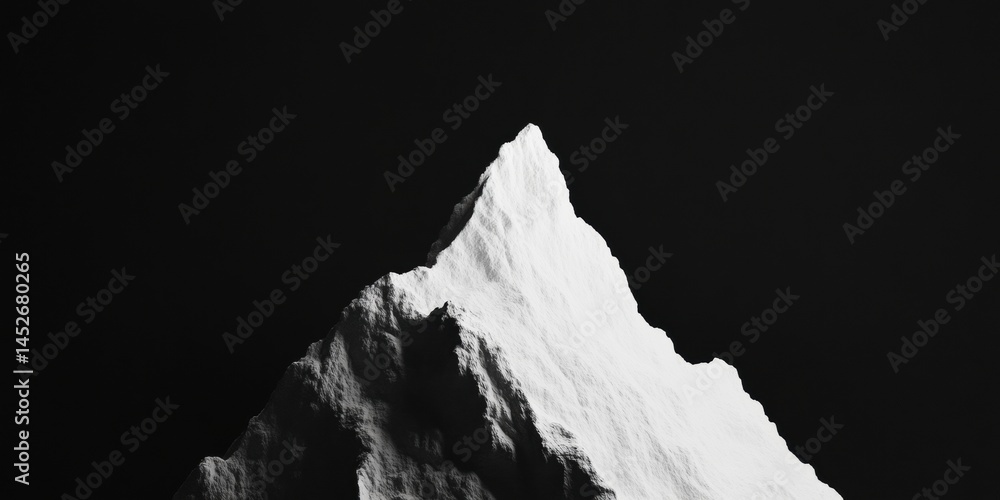Poster Monochromatic Digital Terrain Visualization Minimalist Alpine Peak for Advanced Geospatial Intelligence and Tech-Driven Topographical Mapping