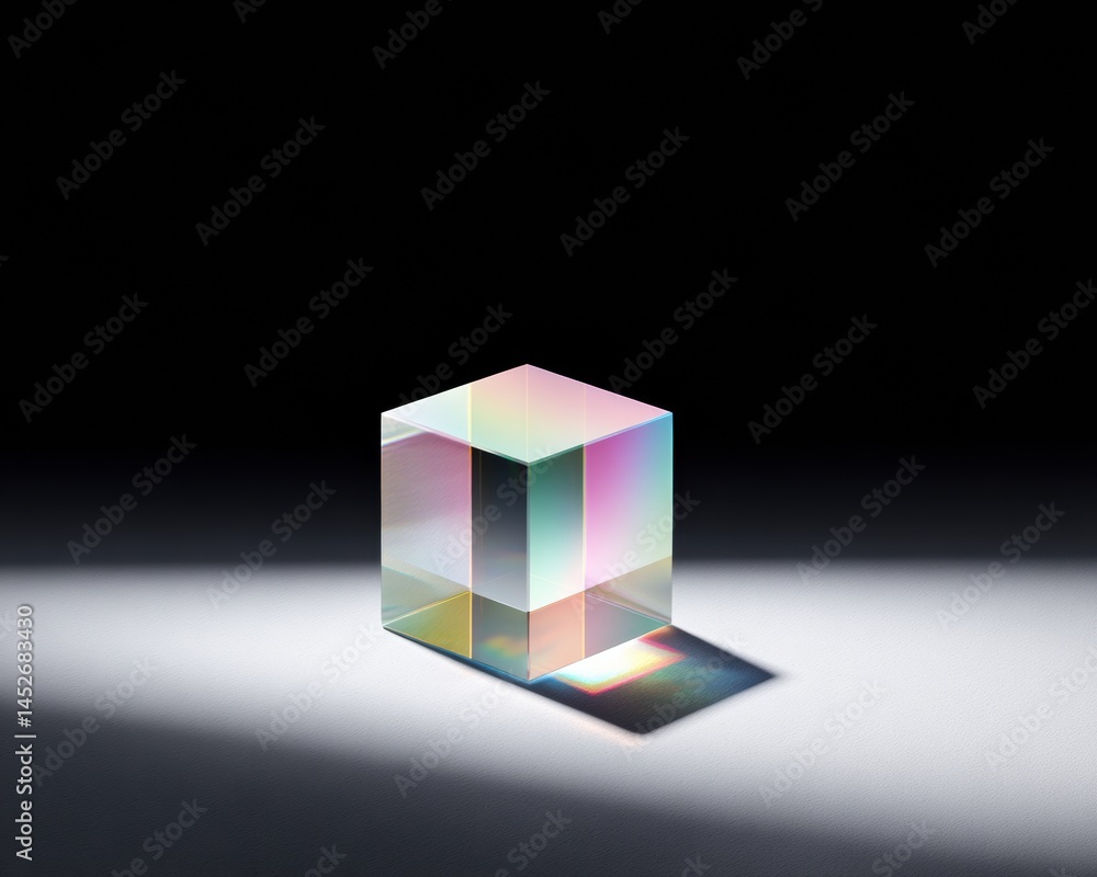 Aufkleber prismatic digital innovation translucent geometric crystal for futuristic branding, tech visualizati