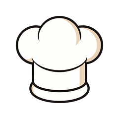 Chef hat vector illustration, traditional white culinary toque, cooking and kitchen professional uniform