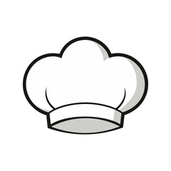 Chef hat vector illustration, traditional white culinary toque, cooking and kitchen professional uniform
