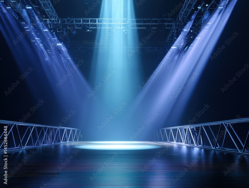 Poster Immersive Experiential Design High-Tech Performance Stage Visualization with Cinematic Lighting - Advanced Event Production and Creative Industry Innovation