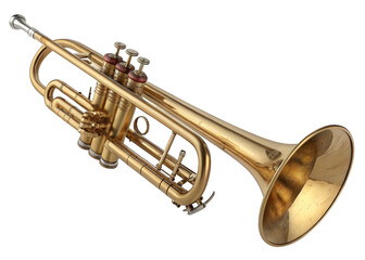 Obraz premium Trumpet isolated on a transparent background.