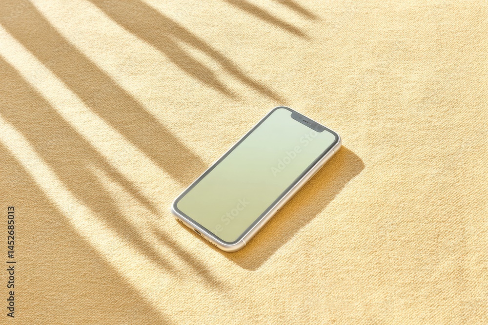 Aufkleber minimalist tech silence smartphone isolation in golden hour - digital disconnection and professional