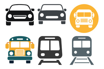 Transportation, vehicle icon set pictograms of travel vector