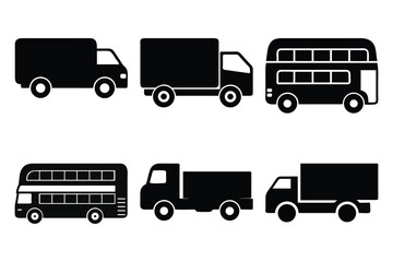 Fototapeta premium Transportation, vehicle icon set pictograms of travel vector