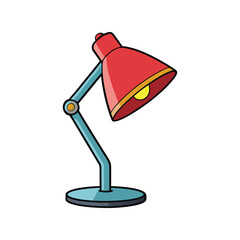 Table lamp vector illustration, modern desk lighting design, home or office interior, decor, and workspace